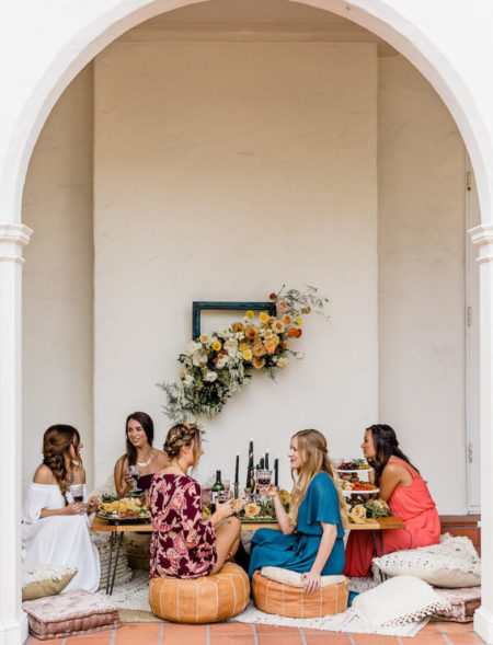 Boho Sunset Shower Soiree, The Darlington House, Featured on Green Wedding Shoes, San Diego Wedding Planner, Chancey Charm San Diego, San Diego Weddings, Boho Wedding Inspiration, Wedding Shower Inspiration 