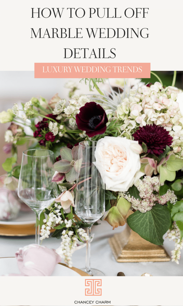 We are discussing luxury wedding trends and how to pull off marble inspired wedding details. Read more about marble wedding ideas and design inspiration. 