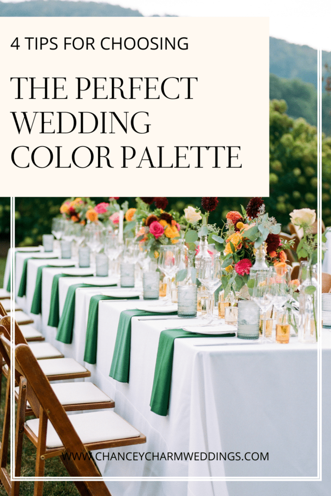 The top 4 tips for choosing your perfect wedding color palette.