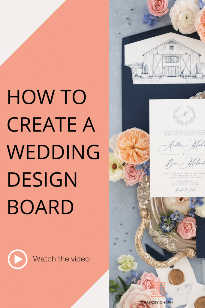 Are you struggling to develop a design process that creates and communicates unique designs your clients will love. Watch this free 7 minute design video for advice on tips on how to create a wedding planner design board.