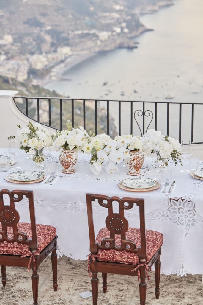 Belmond Villa Margherita, Italy, wedding table set up. Planning a destination wedding in Europe.