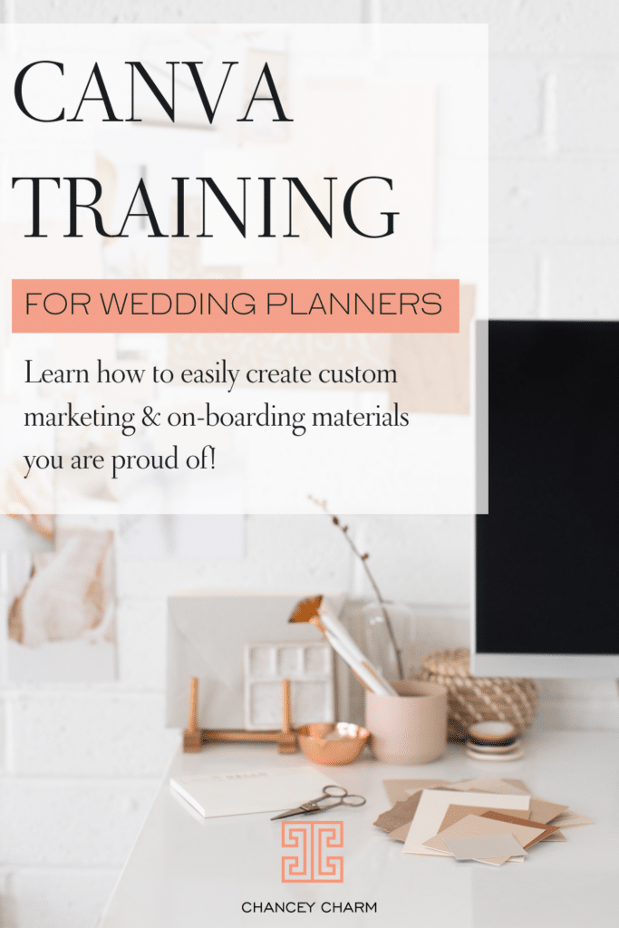 Free Canva training for wedding planners on how to make your graphics shine! Plus get access to the wedding planner Canva template bundle!