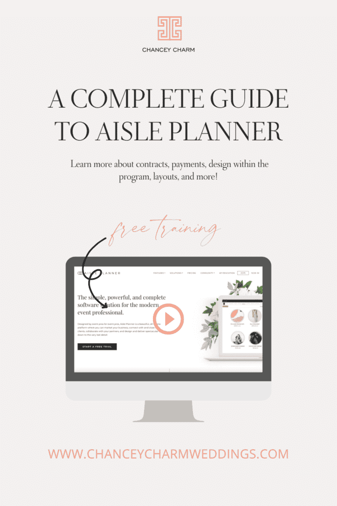 Get the inside scoop on our 1-on-1 LIVE Aisle Planner Training, where we'll cover things like contracts, payments, design within the program, layouts, and more!