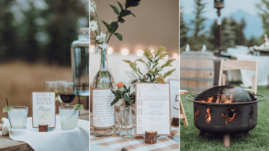 Wedding welcome dinner at Antelope Trails Ranch, Wyoming