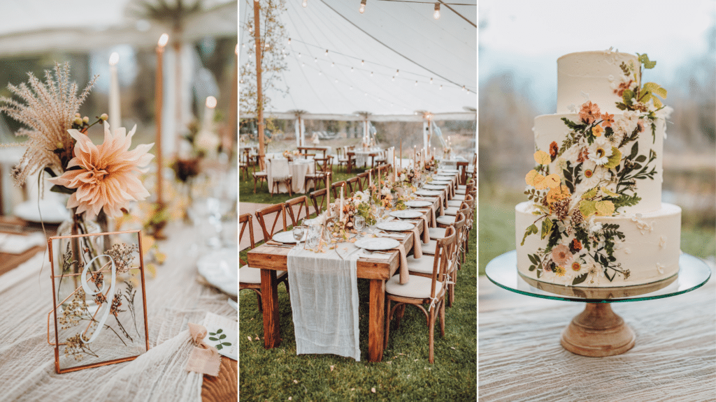 Wedding reception design at Antelope Trails Ranch, Wyoming