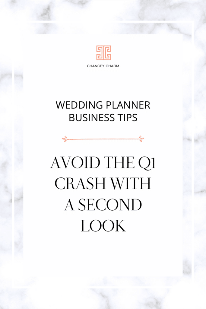 Sarah Chancey is sharing her her leads and sales charts in the hope that it will encourage wedding planners to look at the bigger bigger when trying to meet Q1 goals.