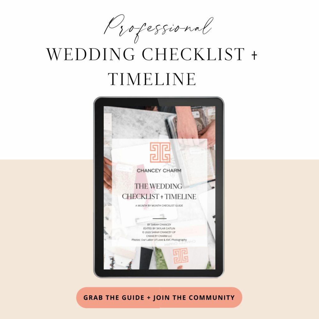 Professional wedding checklist + timeline.
