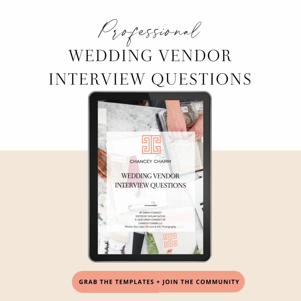 wedding vendor interview questions