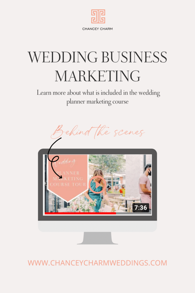 Wedding business marketing | A tour of the wedding planner marketing course