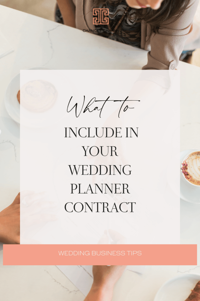 What to include in your wedding planner contract