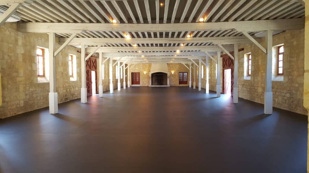 The main space for a wedding reception in Château Giscours, Destination Wedding Venue in Bordeaux, France